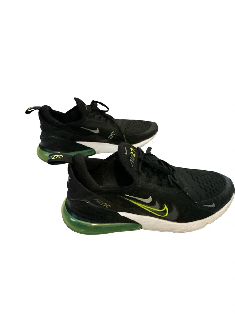 Nike Air Max 270 sneakers in black & green Sz. 6Y